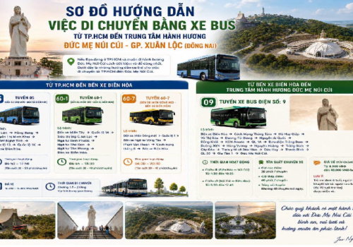 ĐI HÀNH HƯƠNG ĐẾN ĐỨC MẸ NÚI CÚI LẠI THUẬN TIỆN BĂNG XE BUS
